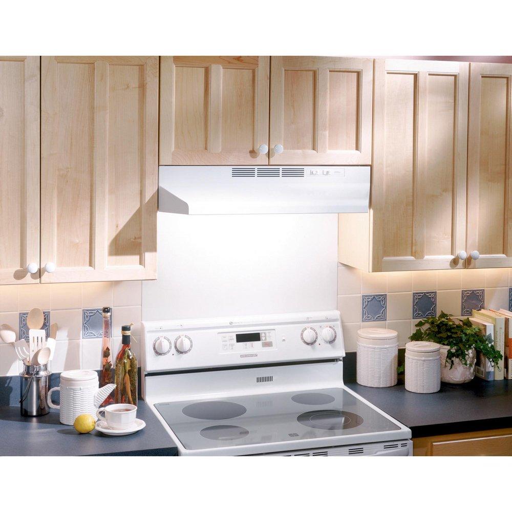BROAN-NUTONE Broan-NuTone 412401 2 Amp 120 Volt 24 x 17-1/2 x 6 Inch White Monochromatic Range Hood