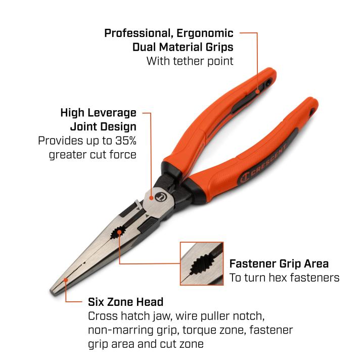CRESCENT Crescent Z6548CGR-06 Z2 Long Nose Plier 8 inch