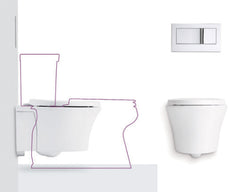 KOHLER Kohler 62990 Veil Wall-hung Compact Elongated Toilet, Dual-flush