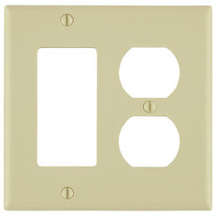 LEVITON Leviton 80746-I Combination Wallplate 2-Gang 1-Duplex 1-Decora/GFCI