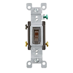 LEVITON Leviton 1453-2 3-Way Grounding AC Quiet Toggle Switch, 120 VAC, 15 A, 1/2, 2 hp Power Rating