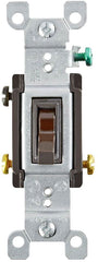 LEVITON Leviton 1453-2 3-Way Grounding AC Quiet Toggle Switch, 120 VAC, 15 A, 1/2, 2 hp Power Rating