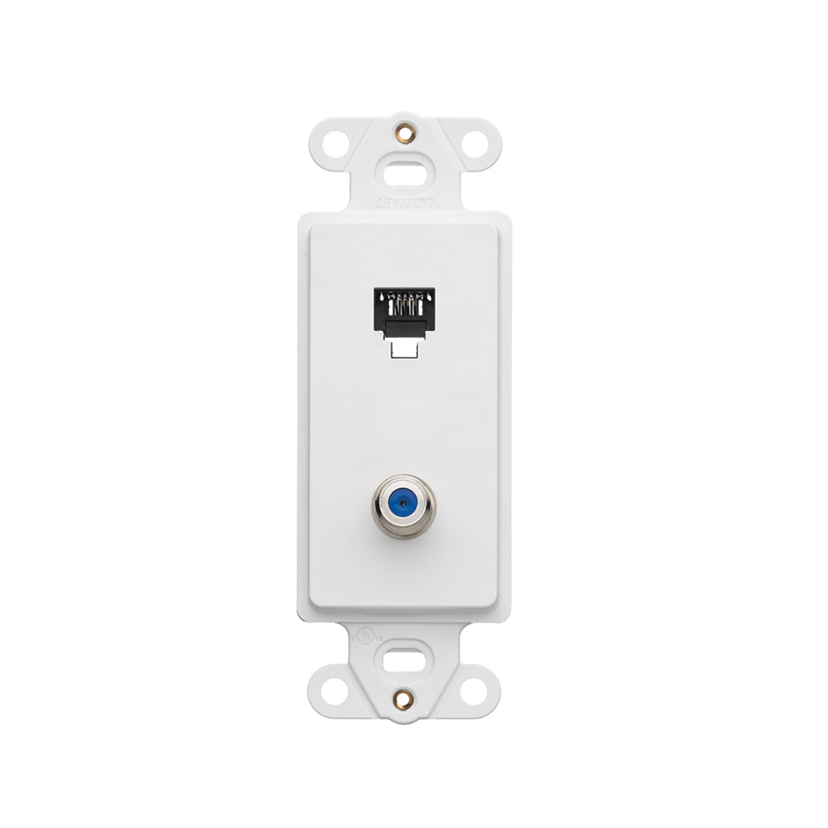 LEVITON Leviton 40659-W Decora Insert, 6P4C + F-Connector