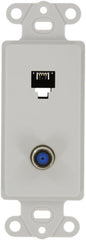 LEVITON Leviton 40659-W Decora Insert, 6P4C + F-Connector