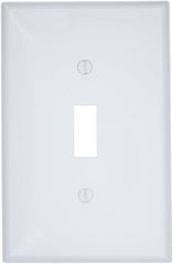 LEVITON Leviton PJ1-W 1-Gang Toggle Switch Wallplate, Midway Size