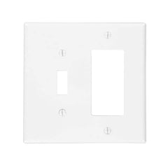 LEVITON Leviton PJ126-W 2-Gang 1-Toggle 1-Decora/GFCI Combination Wallplate Midway Size