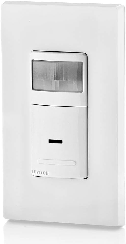 LEVITON Leviton IPS06-1LW Decora Motion Sensor In-Wall Switch, Auto-On, 5A, Single Pole or 3-Way