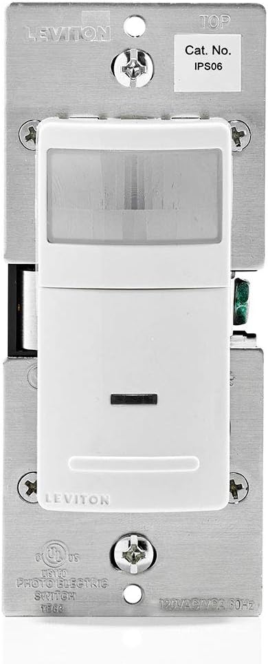 LEVITON Leviton IPS06-1LW Decora Motion Sensor In-Wall Switch, Auto-On, 5A, Single Pole or 3-Way