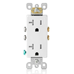 LEVITON Leviton T5825-W Decora Duplex Receptacle 20 Amp