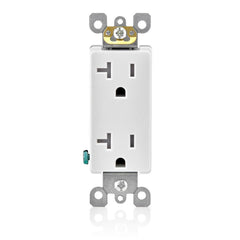 LEVITON Leviton T5825-W Decora Duplex Receptacle 20 Amp