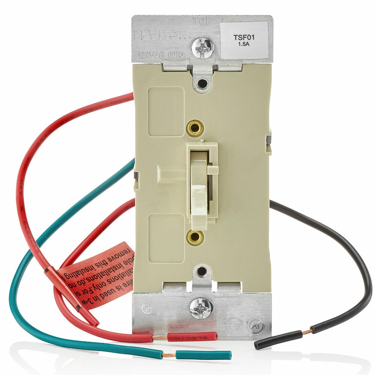 LEVITON Leviton TSF01-10I Preset Toggle Slide Quiet 3 Speed Fan Control 1.5 Amp