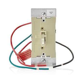 LEVITON Leviton TSF01-10I Preset Toggle Slide Quiet 3 Speed Fan Control 1.5 Amp