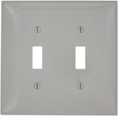 LEVITON Leviton PJ2-GY 2-Gang Toggle Switch Wallplate, Midway Size