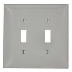 LEVITON Leviton PJ2-GY 2-Gang Toggle Switch Wallplate, Midway Size