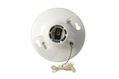 LEVITON Leviton 8827-CW4 1-Piece Top Wired Lamp Holder with Pull Chain, 660 W, Medium