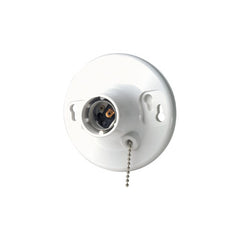 LEVITON Leviton 8827-CW4 1-Piece Top Wired Lamp Holder with Pull Chain, 660 W, Medium