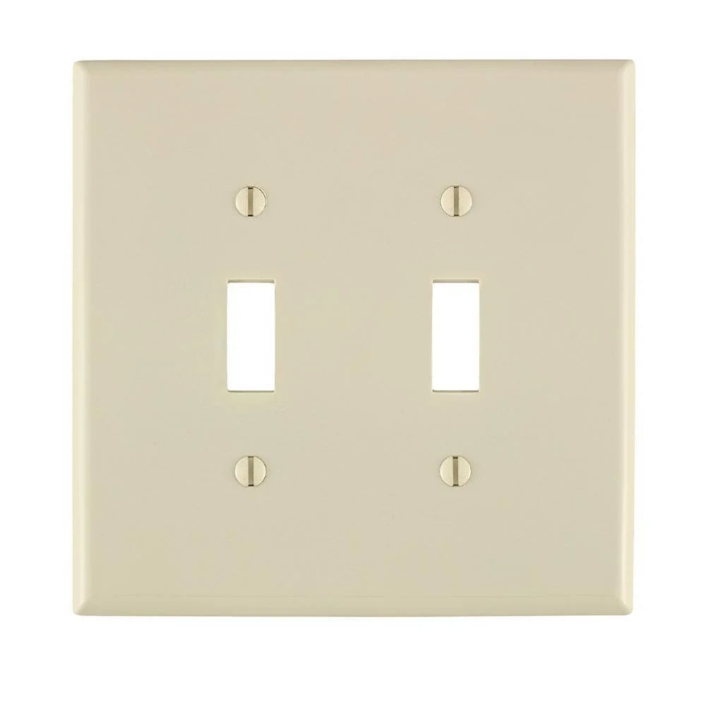 LEVITON Leviton PJ2-T 2-Gang Toggle Switch Wallplate Midway Size