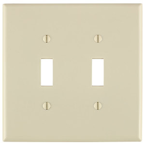 LEVITON Leviton PJ2-T 2-Gang Toggle Switch Wallplate Midway Size