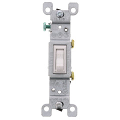 LEVITON Leviton 1451-2W 15 Amp, 120 Volt, Toggle Framed Single-Pole AC Quiet Switch