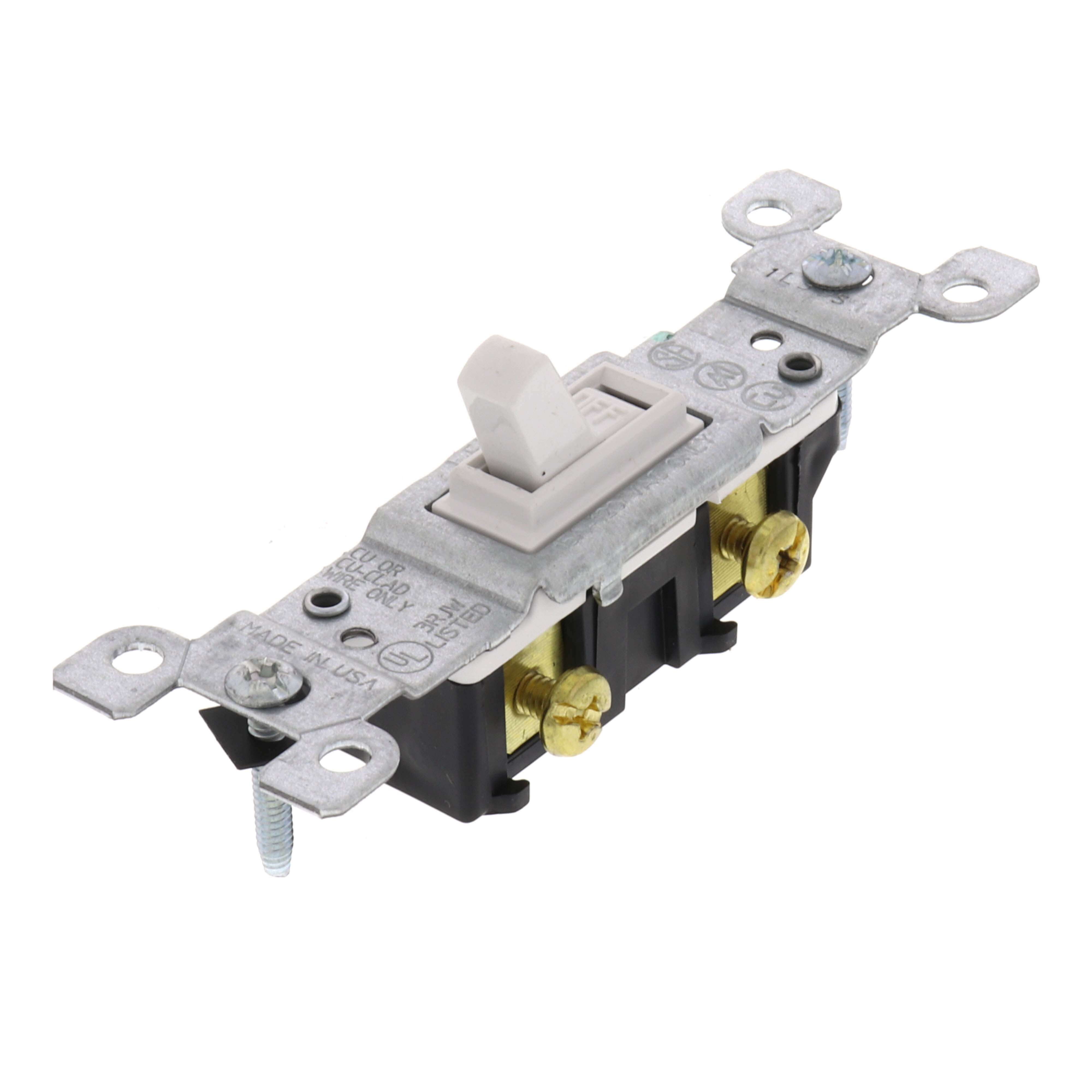 LEVITON Leviton 1451-2W 15 Amp, 120 Volt, Toggle Framed Single-Pole AC Quiet Switch