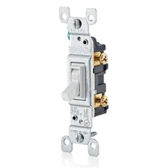 LEVITON Leviton 1451-2W 15 Amp, 120 Volt, Toggle Framed Single-Pole AC Quiet Switch