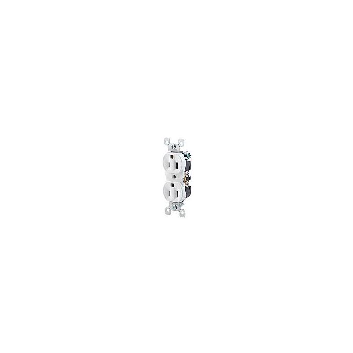 LEVITON Leviton 5320-WCP Grounding Duplex Receptacle 125 VAC, 15 Amp
