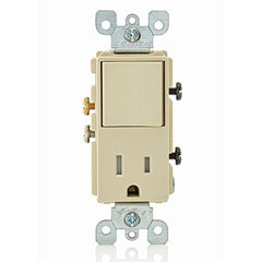 LEVITON Leviton T5625-I Decora Switch TR Rcpt Cmbo 15A