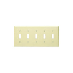LEVITON Leviton 86023 5-Gang Toggle Device Switch Wallplate, Standard Size, Thermoset, Device Mount