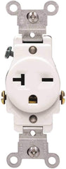 LEVITON Leviton 5821-I 20 Amp, 250 Volt, Narrow Body Single Receptacle, Straight Blade, Commercial Grade, Grounding