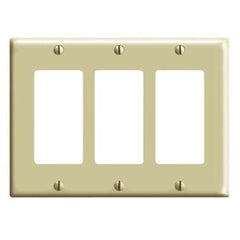 LEVITON Leviton PJ263-I Decora 3-Gang Midway Size Wallplate