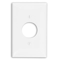 LEVITON Leviton PJ7-W 1-Gang Single 1.406 inches Hole Receptacle Wallplate, Midway Size