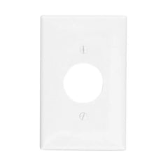 LEVITON Leviton PJ7-W 1-Gang Single 1.406 inches Hole Receptacle Wallplate, Midway Size