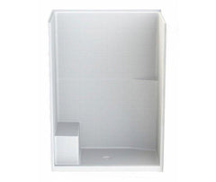 AQUATIC Aquatic 16034STTSR-WH 60 x 34 AcrylX Alcove Center Drain One-Piece Shower