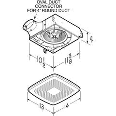 BROAN-NUTONE Broan-Nutone LP110H LoProfile 110 CFM Ventilation Fan Housing Pack