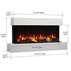 SIMPLIFIRE Simplifire SF-FM43-WH Format 43 inches Floating Mantel Wall Mount Linear Electric Fireplace