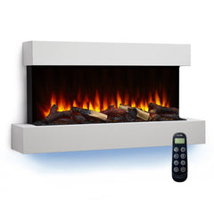 SIMPLIFIRE Simplifire SF-FM43-WH Format 43 inches Floating Mantel Wall Mount Linear Electric Fireplace
