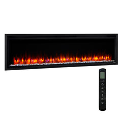 SIMPLIFIRE Simplifire SF-ALLP60-BK Allusion Platinum Linear Electric Fireplace 60-Inch