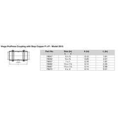 VIEGA Viega 78057 Propress Copper Coupling with Stop 1 Inch