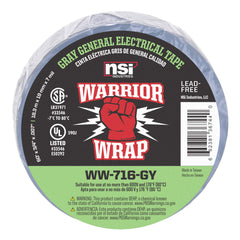 NSI INDUSTRIES Nsi Industries Ww-716-Gy Warrior Wrap Vinyl Electrical Tape 60 feet (7 mil)