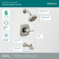 PEERLESS Peerless ptt14435-bn Parkwood Tub Shower Trim Kit 1.5 gpm