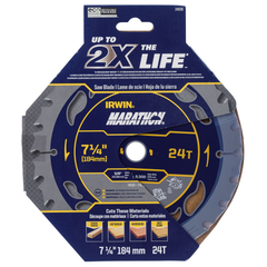 IRWIN Irwin 25825357 7-1/4 in 24T Circular Saw Blade Marathon