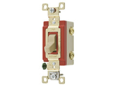 HUBBELL Bryant 4901GLI Illuminated Industrial Grade Toggle Switch, Single Pole, 20A 120/277V AC