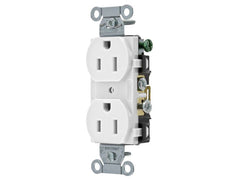 HUBBELL Bryant CBRS15W Duplex Receptacle 15A 125V Single Pack