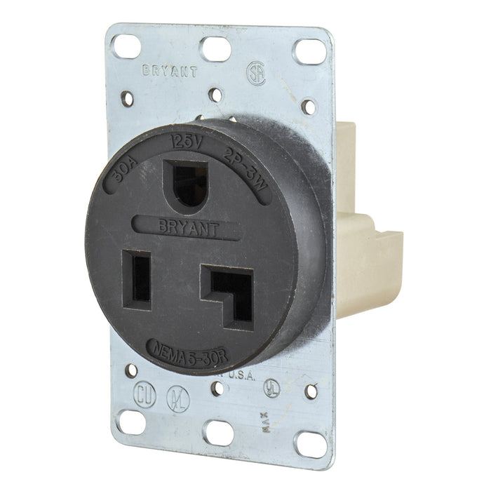 HUBBELL Bryant 9530FR Receptacle 30A 125V 5-30R