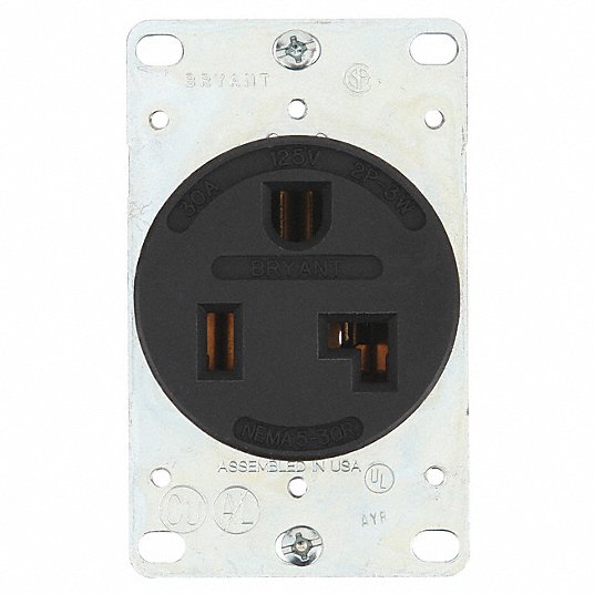 HUBBELL Bryant 9530FR Receptacle 30A 125V 5-30R
