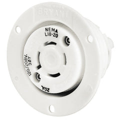 HUBBELL Bryant 71820ER Flanged Receptacle 20A 3-Phase Wye 120/208V AC L18-20R