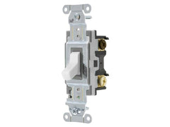 HUBBELL Bryant CSB320BW Wall Switch, 3-Way, 20A 120/277V