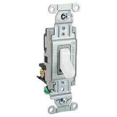 HUBBELL Bryant CSB320BW Wall Switch, 3-Way, 20A 120/277V