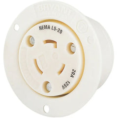 HUBBELL Bryant 70520ER Flanged Receptacle 20A 125V L5-20R