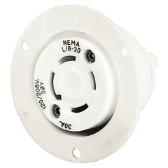 HUBBELL Bryant 71830ER Flanged Receptacle 30A 3-Phase Wye 120/208V AC L18-30R
